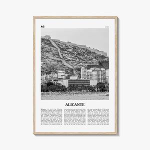 Alicante Print Black and White, Alicante Wall Art, Alicante Poster, Alicante Photo, Alicante Wall Décor, Spain, España, Europe