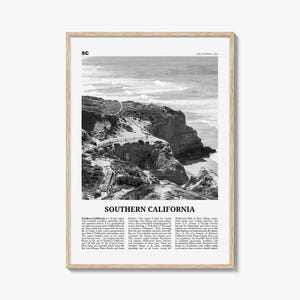 Southern California Print Black and White, California Wall Art, Southern California Poster, California Photo, California Wall Décor, USA