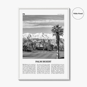 Palm Desert Poster Print Black and White, California Travel Wall Art, Palm Springs Decor image 8