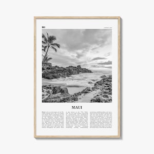 Maui Print Black and White No 1, Maui Wall Art, Maui Poster, Maui Photo, Maui Wall Décor, Hawaii, USA, United States, North America