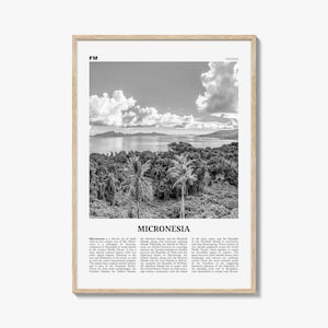 Micronesia Print Black and White, Micronesia Wall Art, Micronesia Poster, Micronesia Photo, Micronesi Decor, Romanum Island, Chuuk, Oceania
