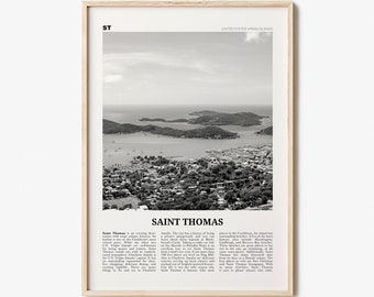 Saint Thomas Print Black and White, St Thomas Wall Art, St Thomas Poster, St Thomas Photo, Saint Thomas, United States Virgin Island