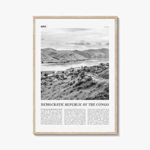 Democratic Republic of the Congo Poster Print Black and White, Congo River Photo