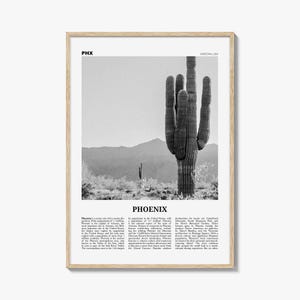 Phoenix Print Black and White No 3, Phoenix Wall Art, Phoenix Poster, Phoenix Photo, Phoenix Wall Décor, Phoenix Map, Arizona, USA