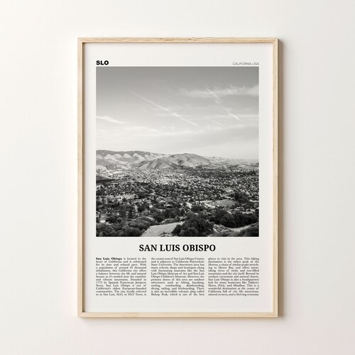 Poster Art Print San Luis Obispo Map Etsy