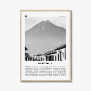 Impresión de Guatemala en blanco y negro n.° 1, arte mural de Guatemala, póster de Guatemala, foto de Guatemala, decoración de pared de Guatemala, América Central