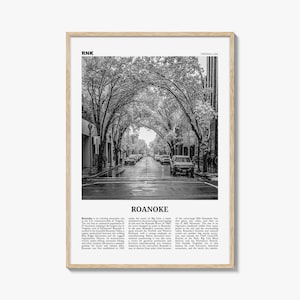 Roanoke Print Black and White No 2, Roanoke Wall Art, Roanoke Poster, Roanoke Photo, Roanoke Wall Décor, Virginia, USA, United States
