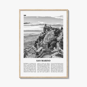 San Marino Print Black and White, San Marino Wall Art, San Marino Poster, San Marino Photo, Repubblica di San Marino, Europe