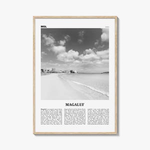 Magaluf Druck Schwarzweiß, Magaluf Wandkunst, Magaluf Poster, Magaluf Foto, Magaluf Wanddekoration, Magaluf Karte, Spanien