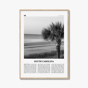 South Carolina Druck Schwarzweiß Nr. 1, South Carolina Kunst, South Carolina Poster, South Carolina Foto, South Carolina Karte