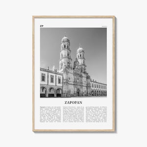Zapopan Print Black and White, Zapopan Wall Art, Zapopan Poster, Zapopan Photo, Zapopan Wall Décor, Mexico, Jalisco