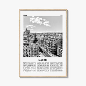 Madrid Print Black and White No 1, Madrid Wall Art, Madrid Poster, Madrid Photo, Madrid Wall Decor, City Art Print, Spain, España