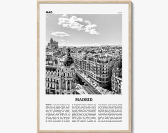 Madrid Print Black and White No 1, Madrid Wall Art, Madrid Poster, Madrid Photo, Madrid Wall Decor, City Art Print, Spain, España