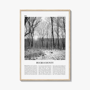 Bucks County Print Black and White, Bucks County Wall Art, Bucks County Poster, Bucks County Photo, Bucks County Wall Décor, Bucks Map