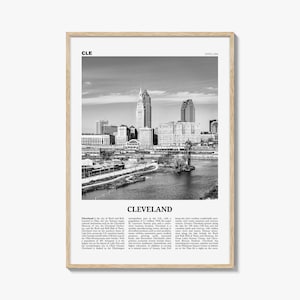 Cleveland print zwart-wit nr. 2, Cleveland Wall Art, Cleveland Poster, Cleveland Photo, Ohio, VS, Verenigde Staten, Noord-Amerika