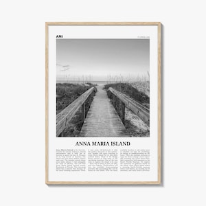 Anna Maria-eiland print zwart-wit, Anna Maria-eiland muurkunst, Anna Maria-eiland poster, Anna Maria-eiland foto, Florida, VS