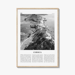 Korsika Poster Schwarzweiß, Korsika Wandkunst, Korsika Poster, Korsika Foto, Korsika Wanddekor, Corse, Ajaccio, Frankreich