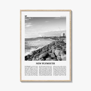 New Plymouth Print Black and White, New Plymouth Wall Art, New Plymouth Poster, New Plymouth Photo, New Plymouth Décor, New Plymouth Map