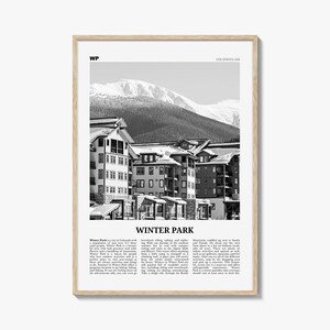 Winter Park Print Schwarzweiß, Winter Park Wandkunst, Winter Park Poster, Winter Park Foto, Winter Park Wanddekoration, Colorado, USA