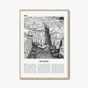 Madrid Print Black and White No 2, Madrid Wall Art, Madrid Poster, Madrid Photo, Madrid Wall Decor, City Art Print, Spain, España