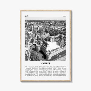Nantes Print Black and White, Nantes Wall Art, Nantes Poster, Nantes Photo, Nantes Wall Décor, France, Pays de la Loire