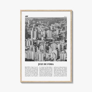 Juiz de Fora Print Blanco y Negro, Juiz de Fora Wall Art, Juiz de Fora Poster Juiz de Fora Photo Juiz de Fora Décor Juiz de Fora Map Brazil