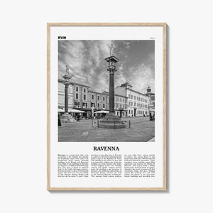 Ravenna Print Black and White, Ravenna Wall Art, Ravenna Poster, Ravenna Photo, Ravenna Wall Décor, Ravenna Map, Italy