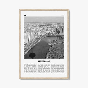 Shenyang Print Black and White, Shenyang Wall Art, Shenyang Poster, Shenyang Photo, Shenyang Wall Décor, Shenyang Map, China