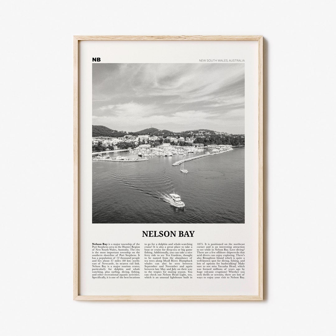 Nelson Bay Print Black and White Nelson Bay Wall Art Nelson Etsy