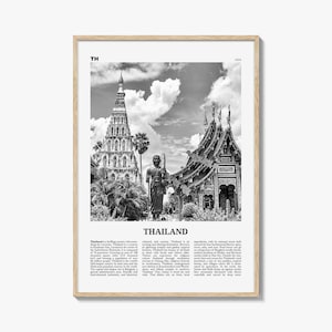 Thailand Print Black and White No 2, Thailand Wall Art, Thailand Poster, Thailand Photo, Ratcha-anachak, Thai, Siam, Bangkok, Asia