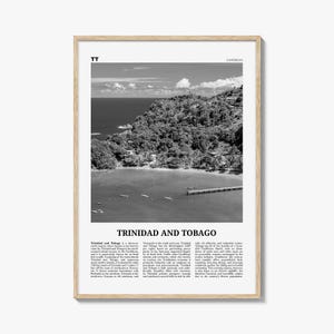 Trinidad and Tobago Print Black and White No 2, Trinidad and Tobago Wall Art, Trinidad and Tobago Poster, Port of Spain, Caribbean