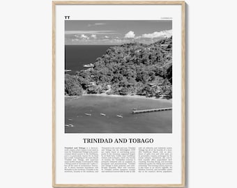 Trinidad and Tobago Print Black and White No 2, Trinidad and Tobago Wall Art, Trinidad and Tobago Poster, Port of Spain, Caribbean