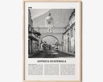 Antigua Guatemala Print Black and White, Antigua Guatemala Wall Art, Antigua Guatemala Poster, Antigua Guatemala Photo, Antigua Wall Décor