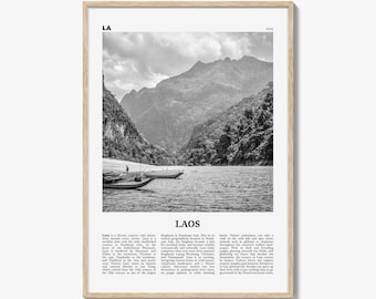 Laos Print Black and White No 1, Laos Wall Art, Laos Poster, Laos Photo, Laos Wall Decor, Lāo, Lao People&#39;s, Vientiane, Asia