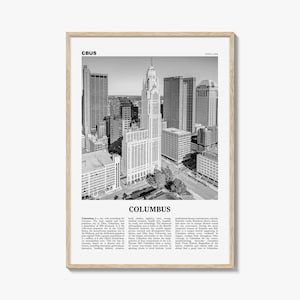 Columbus Print Black and White Ohio No 2, Columbus Wall Art, Columbus Poster, Columbus Photo, Columbus Decor, USA, United States