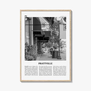Prattville Print schwarz weiß, Prattville Wandkunst, Prattville Poster, Prattville Foto, Prattville Karte, Alabama, USA