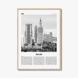 Miami Print Black and White No 2, Miami Wall Art, Miami Poster, Miami Photo, Miami Decor, Miami Beach, Florida, USA, United States