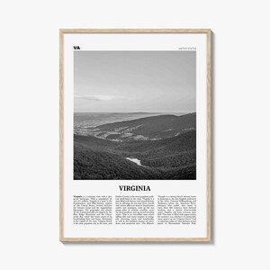 Impresión de Virginia en blanco y negro n.° 2, arte mural de Virginia, póster de Virginia, foto de Virginia, decoración de pared de Virginia, EE. UU., Estados Unidos