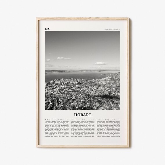 Hobart Print Black and White Hobart Wall Art Hobart Poster Etsy
