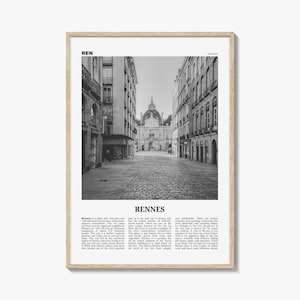 Rennes Print Black and White, Rennes Wall Art, Rennes Poster, Rennes Photo, Rennes Wall Décor, France, Roazhon, Brittany