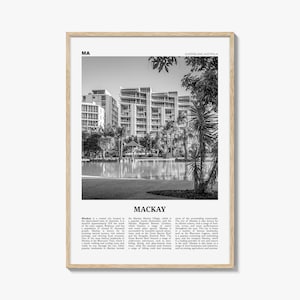 Mackay Print Black and White, Mackay Wall Art, Mackay Poster, Mackay Photo, Mackay Wall Décor, Mackay Map, Australia