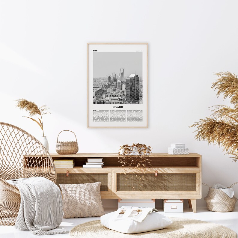 Riyadh Print Black and White Riyadh Wall Art Riyadh Poster Etsy