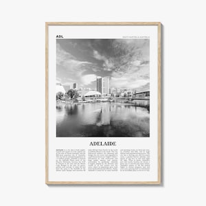 Adelaide Print Black and White, Adelaide Wall Art, Adelaide Poster, Adelaide Photo, Adelaide Wall Decor, City Art Print, Australia Print Art
