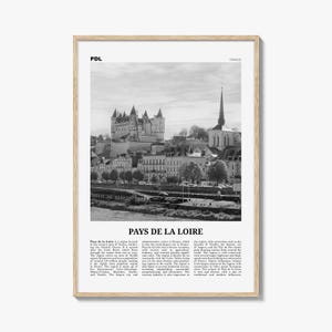 Pays de la Loire Poster Schwarzweiß, Pays de la Loire Kunst, Pays de la Loire Poster, Pays de la Loire Foto, Pays de la Loire Dekor, Karte