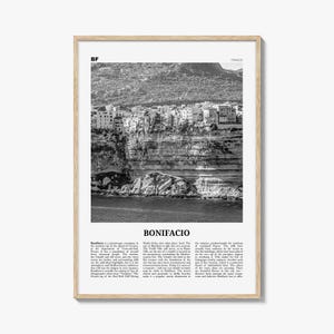 Impression de Bonifacio en noir et blanc, art mural Bonifacio, affiche de Bonifacio, photo de Bonifacio, Bonifacio, Bunifaziu, Bunifazziu, France, Corse