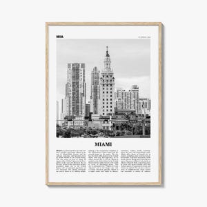 Miami print zwart-wit nr. 2, Miami Wall Art, Miami Poster, Miami Photo, Miami Decor, Miami Beach, Florida, VS, Verenigde Staten