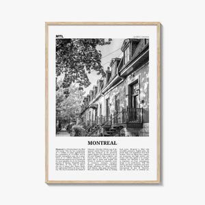 Poster di Montreal in bianco e nero, decorazione murale di viaggio in Canada, decorazione fotografica MTL