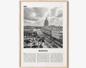 Havana Print Black and White No 1, Havana Wall Art, Havana Poster, Havana Photo, Havana Wall Decor, Cuba, La Habana, Cuban, Caribbean