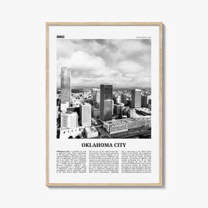 Oklahoma City Print Black and White No 2, Oklahoma City Wall Art, Oklahoma City Poster, Oklahoma City Photo, USA, United States, America