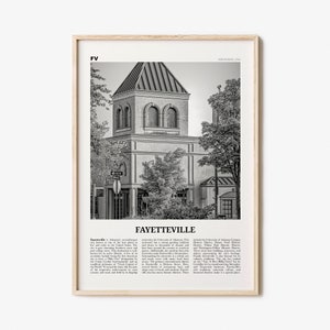 Fayetteville Print Black and White, Fayetteville Wall Art, Fayetteville Poster, Fayetteville Photo, Fayetteville Wall Décor, Arkansas, USA